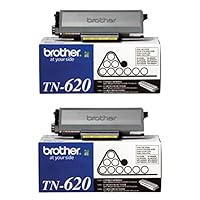 Brother Genuine TN620 2-Pack Standard Yield Black Toner Cartridge with Approximately 3,000 Page Yield/Cartridge
