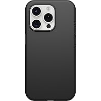 OtterBox iPhone 15 Pro (Only) Symmetry Series Case - BLACK, ultra-sleek, wireless charging compatible, raised edges protect camera & screen (ships in polybag, ideal for business customers)