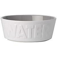 PetRageous 14014 Back to Basics Dishwasher and Microwave Safe Dog Water Bowl 6-Inch Diameter 2.25-Inch Tall 2.5-Cup Capacity For Medium and Large Dogs and Cats, White
