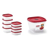 Rubbermaid 16-Piece Food Storage Containers with Lids Bundle (Red)