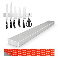 16 Inch Stainless Steel Magnetic Knife Holder for Wall, No Drilling Magnetic Knife Strip with Adhesive for Kitchen Utensil Holder, Art Supply Organizer & Tool Holder