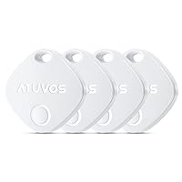 ATUVOS Keys Finder 4 Pack, Smart Bluetooth Tracker Pairs with Apple Find My (iOS Only), Key Locator and GPS Tracker Tags for Luggage, Bags, Wallet, Suitcase; Up to 250 ft Range, IP67 Waterproof, White