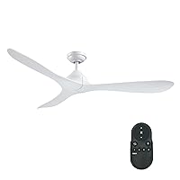 Parrot Uncle Ceiling Fans with Remote Control White Ceiling Fan No Light for Bedroom Outdoor Ceiling Fans for Patios Covered, 56 Inch