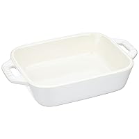 Staub 40508-169 Rectangular Dish, 5.5 x 4.3 inches (14 x 11 cm), 2-Piece Set, Ivory, Ceramic Set, Gratin Dish, Oven, Microwave Safe