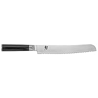 Shun Cutlery Classic Bread Knife 9”, Long Serrations Glide Through Bread, Ideal for Cakes and Pastries, Authentic, Handcrafted, Japanese Serrated Kitchen Knife,Silver