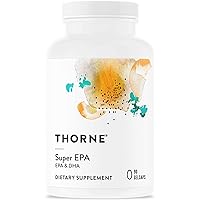 Thorne Super EPA - Omega-3 Fatty Acids EPA 425mg and DHA 270mg Supplement - Support Healthy Heart, Brain, Cardiovascular, Joints, and Skin - Gluten-Free, Dairy-Free, Soy-Free - 90 Gelcaps