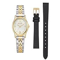 Gem Watch in Stainless Steel Bracelet and Black Leather Strap Set. 24mm