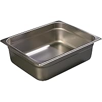 Carlisle FoodService Products Durapan Stainless Steel Pan 1/2 Size, Hotel Pan for Catering, Buffets, Restaurants, Stainless Steel, 4 Inches Deep, Silver, (Pack of 6)