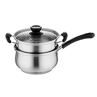 DFHBFG 1.5L Stainless Steel Steamer Pot Soup Pot Cooking Multi-purpose Cookware With Steamer Pot Kitchen Non-stick Pan General Use
