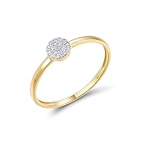 Santuzza 10K Solid Gold Genuine Diamond Simple Dainty Ring for Women