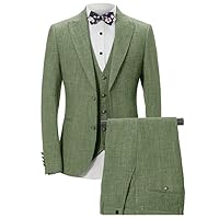 Tsbridal Linen Suit Men for Beah Wedding 2023 Groom's Tuxedo 3 Piece Slim Fit Costume Homme Casual Blazer Hombre
