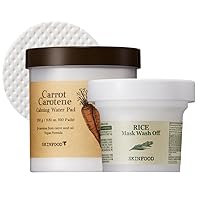 SKINFOOD Carrot Carotene Calming Water Pad (8.81 oz) + Rice Mask Wash Off (3.52 oz)
