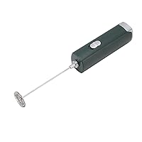 Efficient Handheld Electric Milk Frother with Cordless Operation, Multifunctional Wand for Milk, Coffee, Tea (Dark Green)
