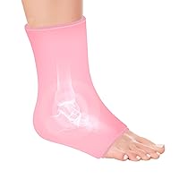 Ankle Ice Pack Wrap for Injuries Reusable Foot Ice Pack Stretchable Cold Pack Compression Therapy for Plantar Fasciitis, Achilles Tendonitis, Ankle Sprained, Sport Injuries, Heel Pain Relief (Pink,M)