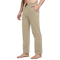 BALEAF Men's Sweatpants Casual Lounge Cotton Pajama Yoga Pants Open Bottom Straight Leg Male Sweat Pants with Pockets