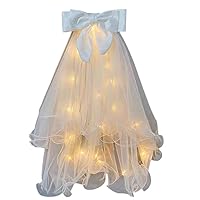 Luminous Wedding Tulle White Bridal Veils With Bowknot Delicate Bride Accessories Long Woman Veil With LED Light Up Wedding H