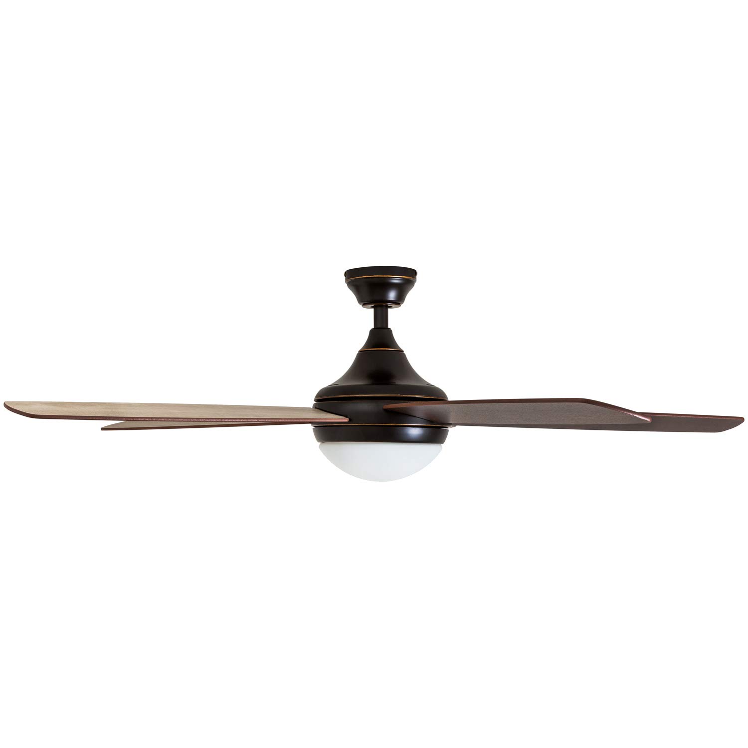 Prominence Home 80093-01 Ashby Ceiling Fan with Remote Control and Dimmable Integrated LED Light Frosted Fixture, 52
