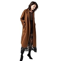Cashmere Coat For Women, Autumn Winter Medium Length Double-Sided Wool Coat Women's Woolen Coat