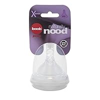 Joovy Boob Naturally Nood Bottle Nipples Featuring Ultra-Strong Silicone with Bumps to Mimic Mom and Available in 5 Flows - Compatible with Joovy Boob Bottle Line (X-Cut)