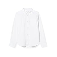 Amazon Essentials Boys' Uniform Long-Sleeve Woven Stretch Poplin Button-Down Shirts, Pack of 3