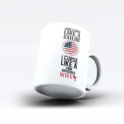 For Husband White Coffee Mug Law Officer's Wife Best Unique Perfect Valentine's Day Gift By HOM