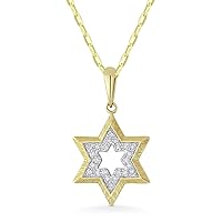 14K Yellow Gold .06ct White Diamond Judaica