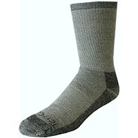 Terramar Men's Merino Hiker Crew Socks (2 Pack), Large, Grey Heather