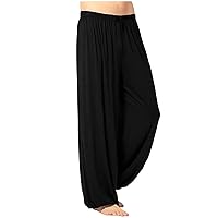 Mens Wide Leg Yoga Pants Elastic Waist Sweatpants Stretch Workout Legging Dance Pants Loose Casual Tapered Trousers