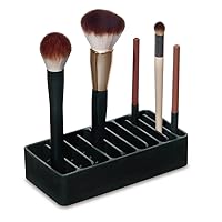 iDesign The Sarah Tanno Collection Silicone Cosmetic and Makeup Brush Holder with Multi-Sized Slots, Black