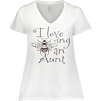inktastic I Love Bee-ing an Aunt Women's Plus Size V-Neck