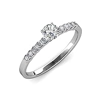 Round IGI Certified Lab Grown Diamond & Natural Diamond 1.20 ctw Prong set Solitaire Plus Engagement Ring in 14K Gold