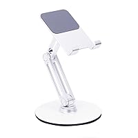 Metal Tablet Stand for iPad, Swivel Tablet Stand with 360 Rotating Base, Foldable Adjustable Holder for Drawing, Compatible with iPad Pro/Air/Mini and More (Silver)