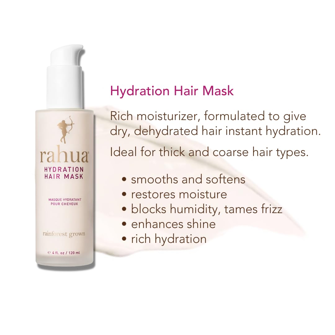 Rahua Hydration Hair Mask 4 Fl Oz - Ultra-Hydrating Deep Conditioning Hair Treatment – Maximizing Moisture Retention to Quench Thirsty Dehydrated Hair – Organic Tropical Oils and Shea Butter
