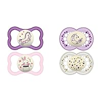 MAM Air Night Pacifiers (1 Sterilizing Pacifier Case), MAM Sensitive Skin Pacifier & Night Pacifiers (2 Count), MAM Pacifiers 6+ Months, Best Pacifier for Breastfed Babies, Glow in The Dark