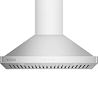 Empava Wall Mount Range 30 Inch, Ducted/Ductless Kitchen Stove Vent Hoods with Switch Control 3-Speed, 400 CFM, Permanent, Stainless Steel (Charcoal-Filter Sold Separately)