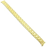 9-12mm Hirsch Stainless Steel Gold Tone Curved End Ladies Expansion Band 1901