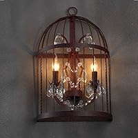 Vintage Crystal Wall Lamp Light Metal Sconce Fixture Lighting Bar Lamps (Rust)