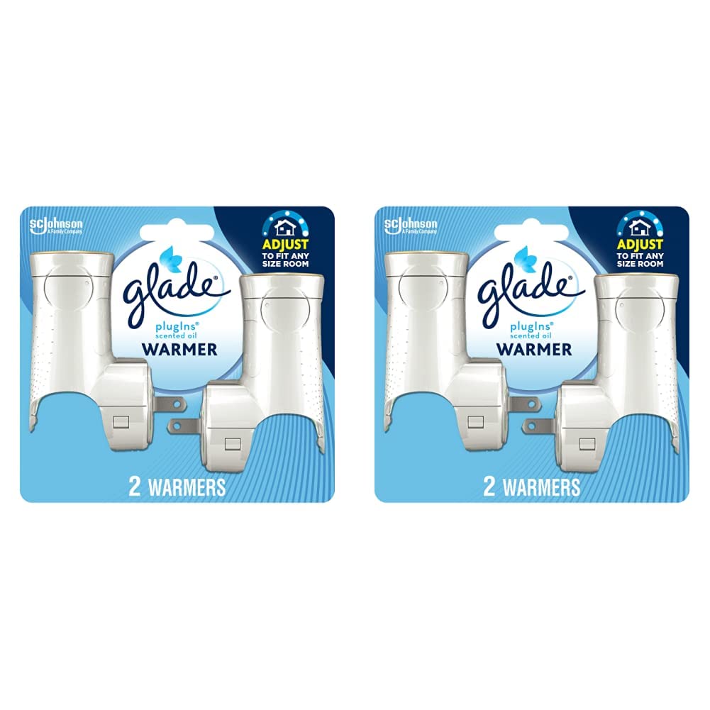 Glade PlugIns Air Freshener Warmer, Scented and Essential Oils for Home and Bathroom, Up to 50 Days on Low Setting, 2 Count (Pack of 2)