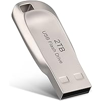 2TB USB Flash Drive, Metal Circle Design USB Memory Stick 2000GB Protable Thumb Drive Waterproof Pen Drive Compatible with for PC/Laptop