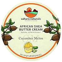 African Shea Butter Cream | Cucumber Melon - Super-Hydrating Body Cream and Face Moisturizer - Highly Restorative Skin Care Cream for Body and Face - 4oz