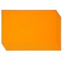 6 Pack Orange Acrylic Sheet 8 x 12 x 1/8 inch Orange Fluorescent Colored Translucent Sheets Plastic Plexiglass Panel for DIY Art Projects, Crafting, Display Project, Signs, Painting, Laser Cutting
