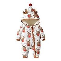 Baby Thickened Jumpsuit Baby plush Elk Sweatshirt Sweatshirt Warm Climbing Clothes Going Out Christmas