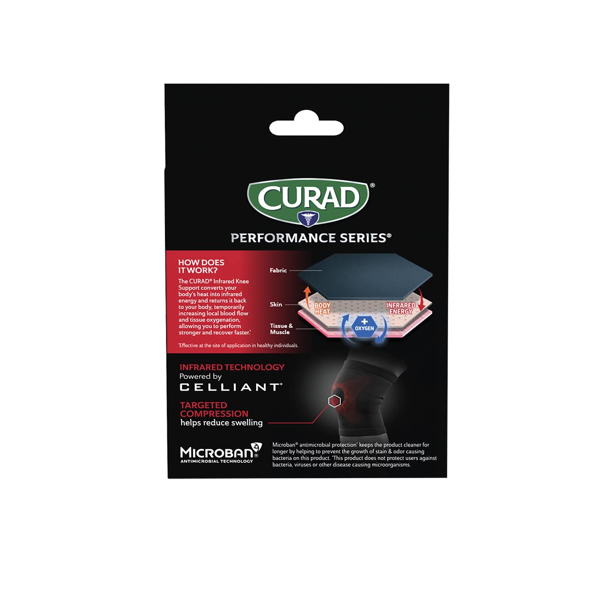 Curad Performance Series IRONMAN Infrared Knee Support, Elastic, Small/Medium