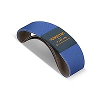 POWERTEC 4 x 36 Inch Zirconia Sanding Belts, 60 Grit Belt Sander Sanding Belt for Bench Sander, Belt and Disc sander, Woodworking, Metal Grinding, 3PK (443606Z-3)