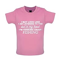 in My Head I'm Fishing - Organic Baby/Toddler T-Shirt