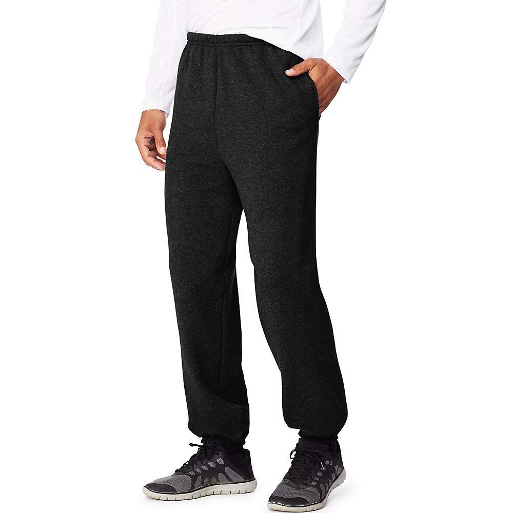 Hanes Sport Ultimate Cotton Men's Fleece Sweatpants with Pockets Black