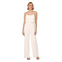 Adrianna Papell Womens Crepe Chain Strap Jumpsuit