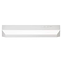 Broan-NuTone Economy 30-inch Under-Cabinet Easy Install Convertible Range Hood with 2-Speed Exhaust Fan and Light, 210 Max Blower CFM, White