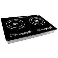 MD-2B Mini Duo Portable Counter Inset Double Burner Induction Cooktop, 120V, Black