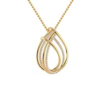 VVS Certified Simple Pendant in 18K White/Yellow/Rose Gold with 0.4 Ct Round Natural Diamond & 18k Gold Chain Necklace for Women | Elegant Diamond Necklace for Mother, Wife, Sister (IJ, I1-I2)